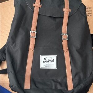 Herschel Supply Company Black Backpack with Tan Straps